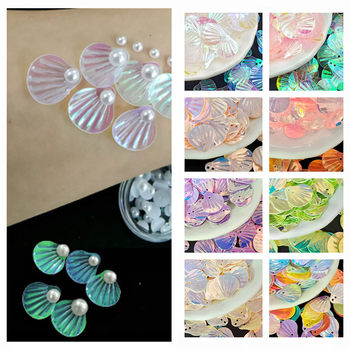 Shell Three-dimensional Mermaid Fish scales nail beauty eye makeup sequins Pearl tear ancient style hanfu accessories about 180 pieces