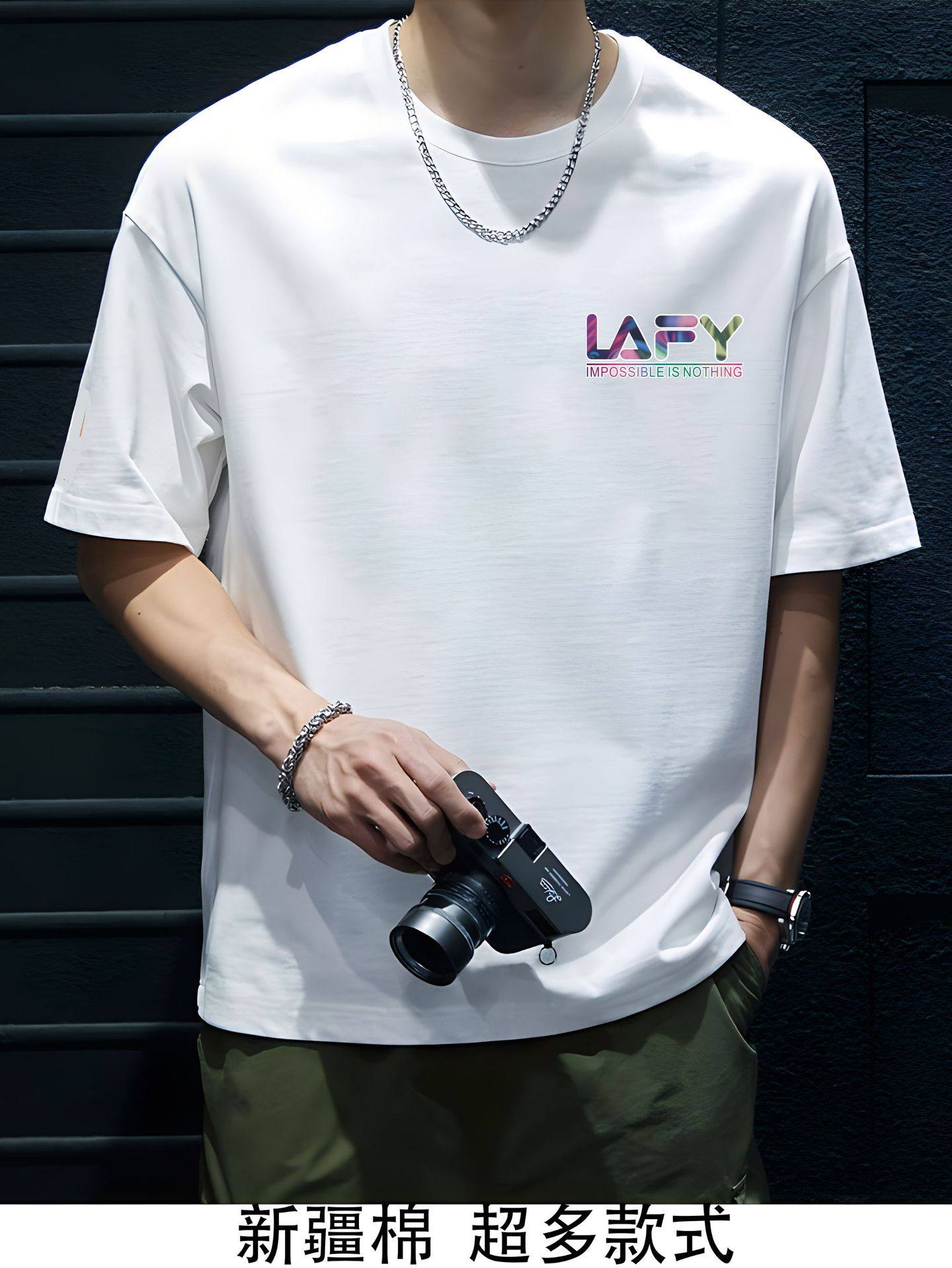 Xinjiang cotton short-sleeved T-shirt men's loose round neck street trend pure cotton fashion all-match summer popular men's clothing e-commerce hot item