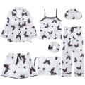 Black butterfly on white background-7 piece set