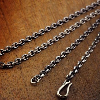 Cross Taijiao Chain Thai Silver Vintage Trendy Men's Personality Clavicle Chain Joker Woolen Chain Old Necklace Women's Naked Chain