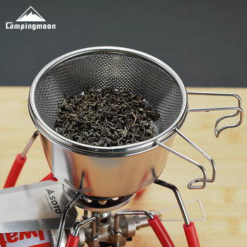 Koman S213 Outdoor Camping Shella Bowl Food Grade 304 Stainless Steel Fine Filter Net Spoon