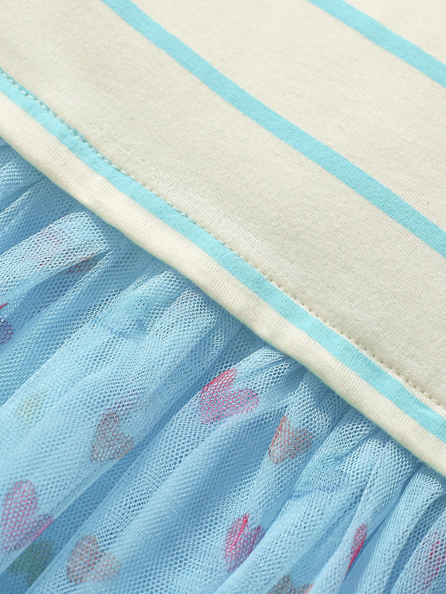 Girls' Tulle Dress, Factory Direct Supply Kids' Dress, Short-sleeve Kids' Summer Dress