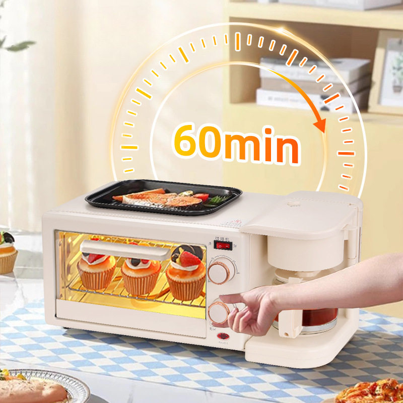 Gift foreign trade wholesale light food breakfast machine three-in-one multifunctional household toast toaster coffee all-in-one machine