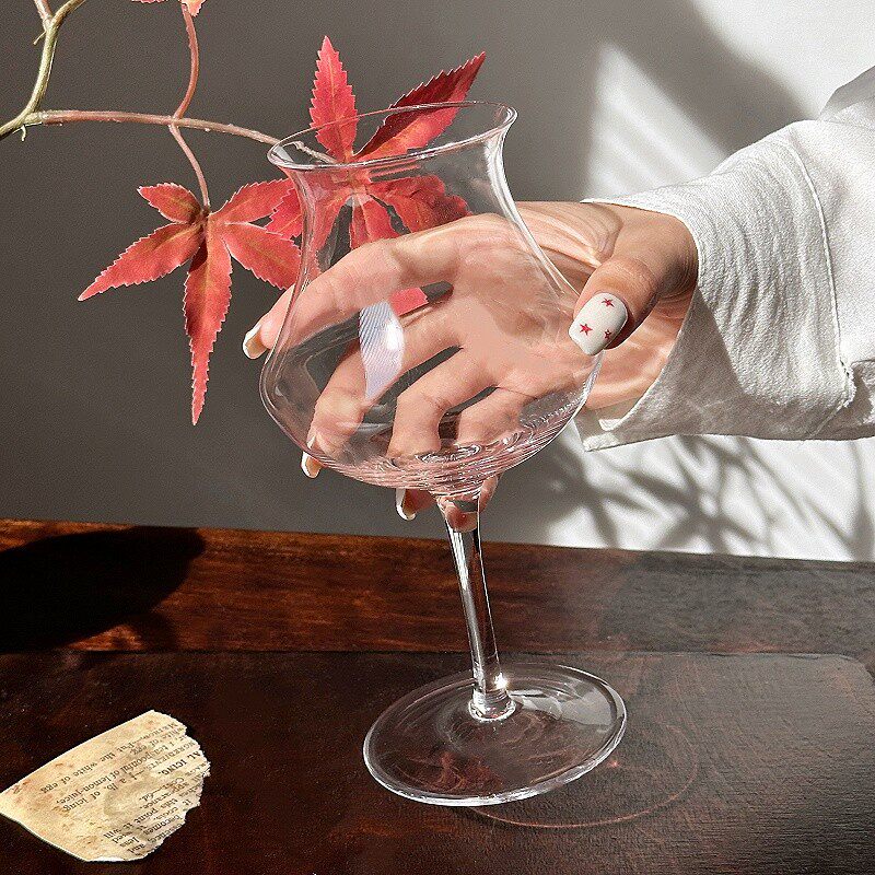 Vintage Ins Style Anti-Mouth Special Drink Cup Goblet Glass Ice American Latte Coffee Cup Personalized Cocktail Cup