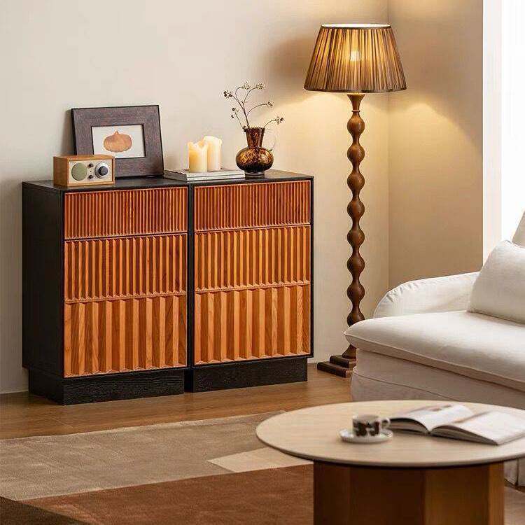 Medieval Style Cupboard Bedroom Bedside Table Storage Cabinet Solid Wood Multi-Layer Wall Cabinet Sofa Side Cabinet Small Cabinet