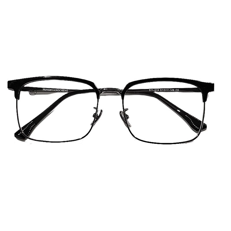 911-219 Non-magnetic Half Frame Business Eyebrow Frame Men's E-commerce Mixed Batch Cool Black Gold Flat Frame