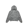 All-over printed zipper sweatshirt/dark gray camouflage