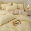Solid Color Four-Piece Bedding Japanese Simple Scrub Bed Sheet Washed Cotton Quilt Cover Dormitory Three-Piece Set Wholesale