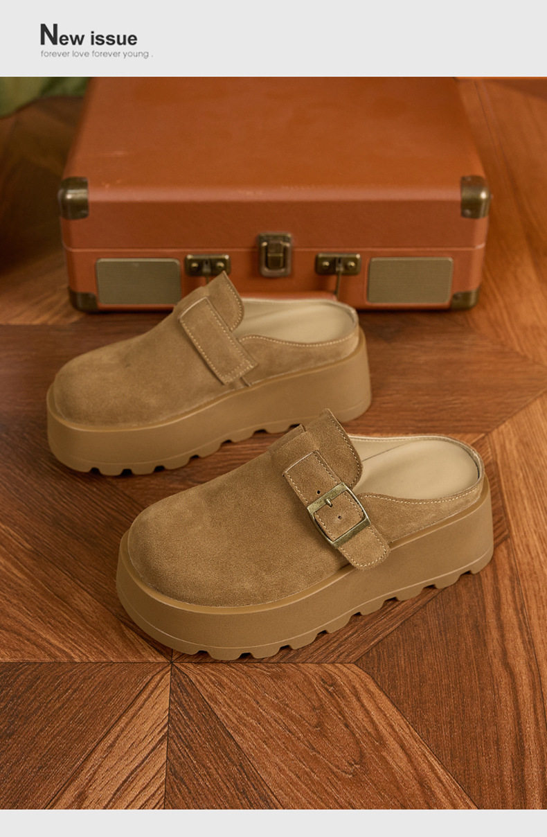 Sandal Birkenstock nữ đế dày mũi tròn, phong cách thoải mái — Xanh rêu, Kaki, Nâu lạc đà chi tiết 14