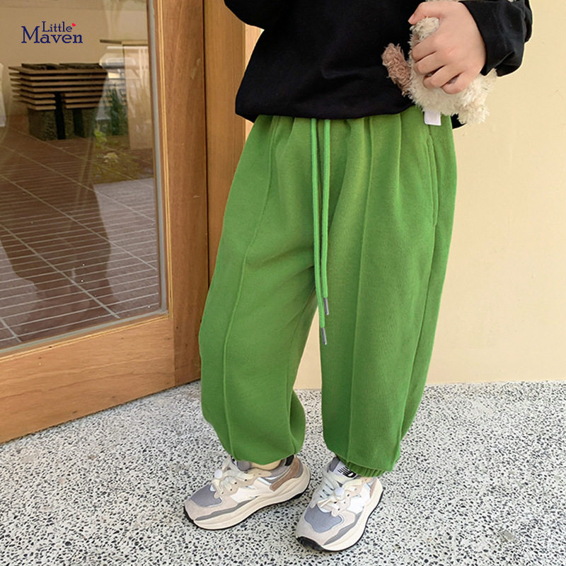 Thickened Fleece-Lined Kids' Long Pants, Winter Thermal Boys' Loungewear Trousers