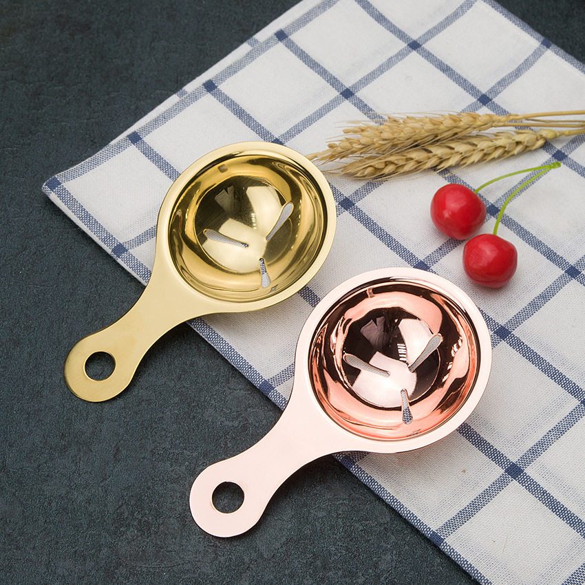 Nordic ins style rose gold 304 stainless steel egg white separator brass filter egg separator