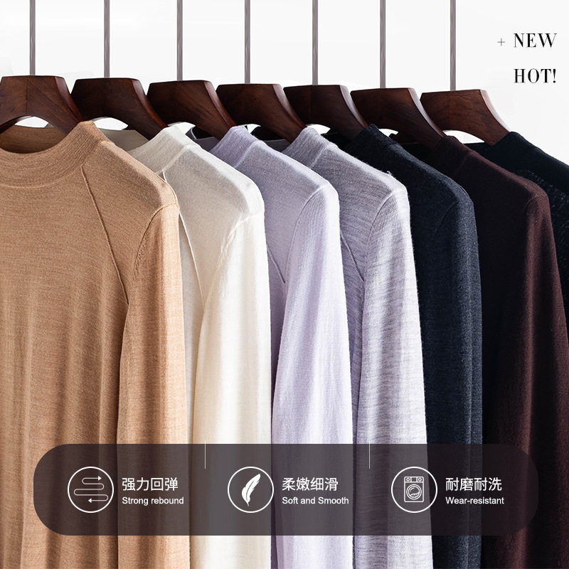 ฤดูใบไม้ร่วงและฤดูหนาว 100% ขนสัตว์เมอริโนปลอมเสื้อคอวีสองชิ...