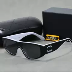 White Panda Personality Contrasting Color Small Fragrance Sunglasses Black New Anti-Radiation Sunglasses Narrow Frame High-Definition Polarized Anti-Violet