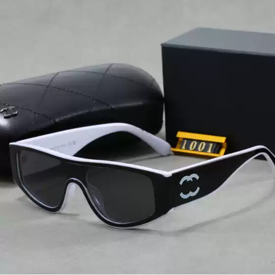 White Panda Personality Contrasting Color Small Fragrance Sunglasses Black New Anti-Radiation Sunglasses Narrow Frame High-Definition Polarized Anti-Violet