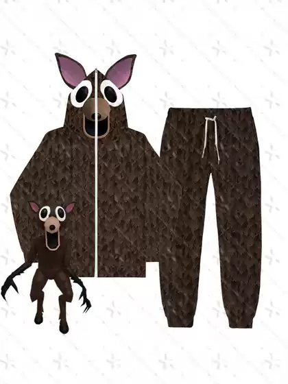 Funny Kidsren's Cosplay Costume 99 Nights in the Forest Elk Hoodie Zipper to the End Sweatshirt and Sweatpants Suit