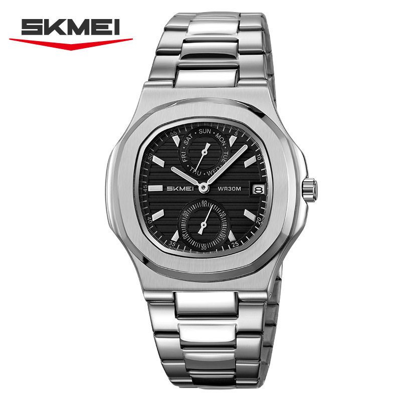 สั่งซื้อนำเข้า Skmei นาฬิกาผู้ชายแฟชั่นนาฬิกาสปอร์ตกันน้ำมัลติฟังก์ชั่วงเหล็กธุรกิจผู้ชายนาฬิกาควอทซ์ จากจีน 1688 taobao alibaba tmall