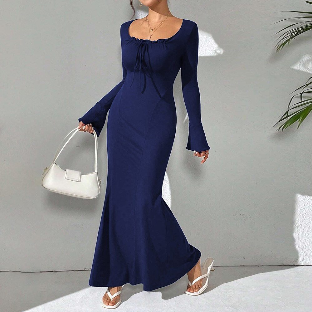 Elegant Long Sleeve Mermaid Dress Spring Summer Collection Party Wear Comfortable Fabric Wholesale Available