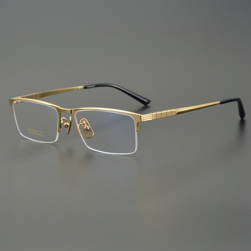 54 yards half frame titanium plate organ legs 65 can be mixed batch of men's pure titanium frame Shenzhen manufacturers ultra light business glasses frame