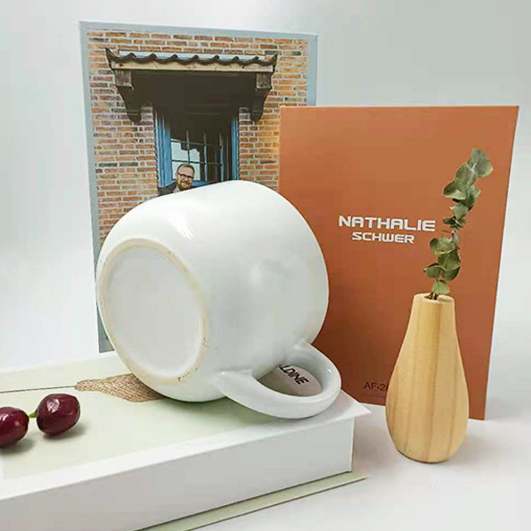 Factory Direct Supply Large-Capacity Soup Cup Ceramic Cup with Handle Instant Noodle Bowl Office Household Ceramic Bowl