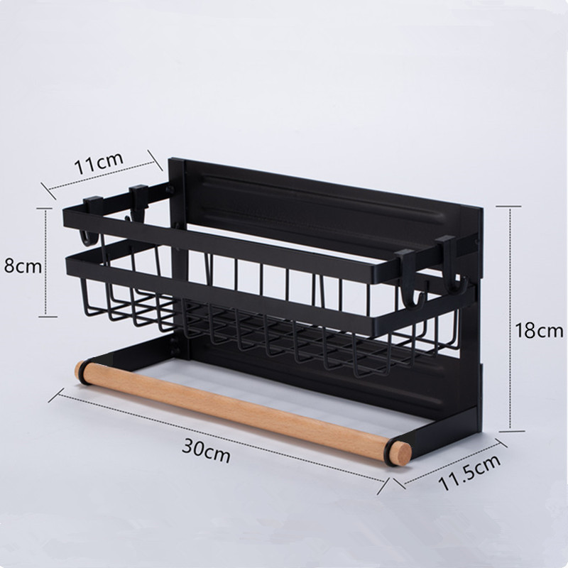 磁铁吸冰箱侧壁挂架厨房长卷纸巾置物架保鲜膜收纳架饮料调料瓶架 - 图1