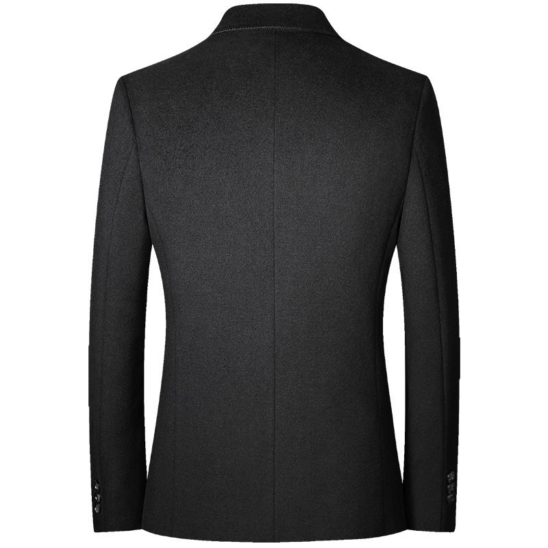 Mens Wool Blend Overcoat Autumn Winter Short Jacket Tailored Fit