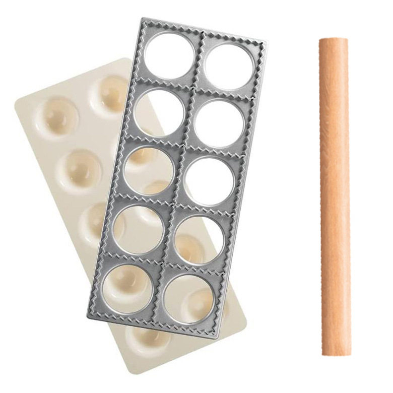 Carefully Selected Cross-Border 12-Hole Italian Dumpling Mold, Household Dumpling-Making Tool, 10-Hole Dumpling Mold, Kitchen Tool