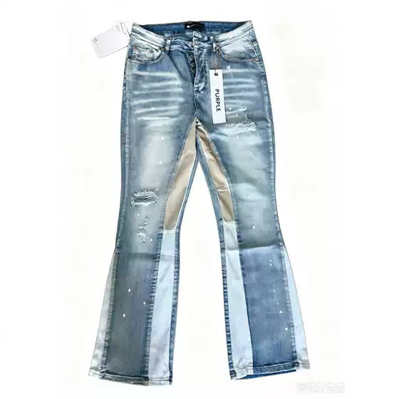 Trendy Casual Straight-Leg Patchwork Slim Fit Embroidered Jeans for Men with Ripped Details and Patch Cotton