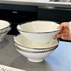 8 Inch Ramen Bowl Household High Temperature Ceramic Bowl Tableware Noodles Large Bowl New Large Soup Bowl Bucket Bowl