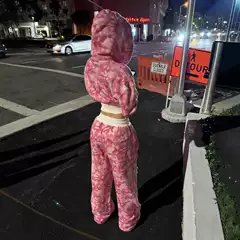 Cardigan American Sexy Hip-Hop Street Slim Short Hoodie Sweatshirt Ins Loose Pants Suit Y2K Fashion