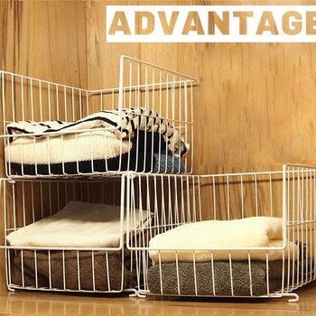 Wardrobe Storage Layered Partitions Foldableable Hanging Storage Basket Sundry Organizer Dormitory Clothing Storage Rack