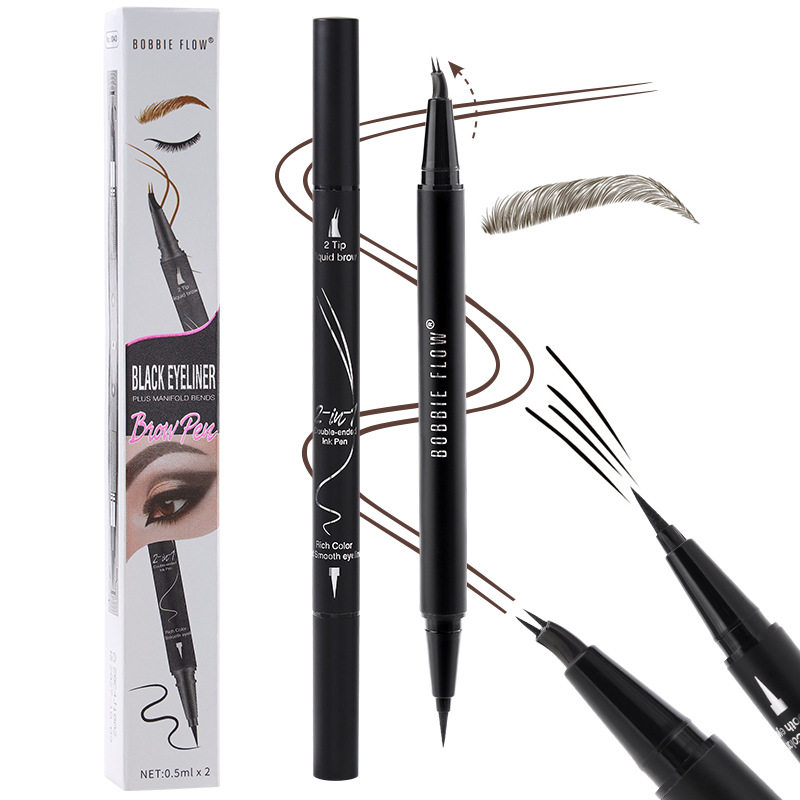Cross-border e-commerce makeup natural smooth 15-degree angle double-headed wild eyebrow bifurcation eyebrow pencil waterproof sweat-proof not dizzy