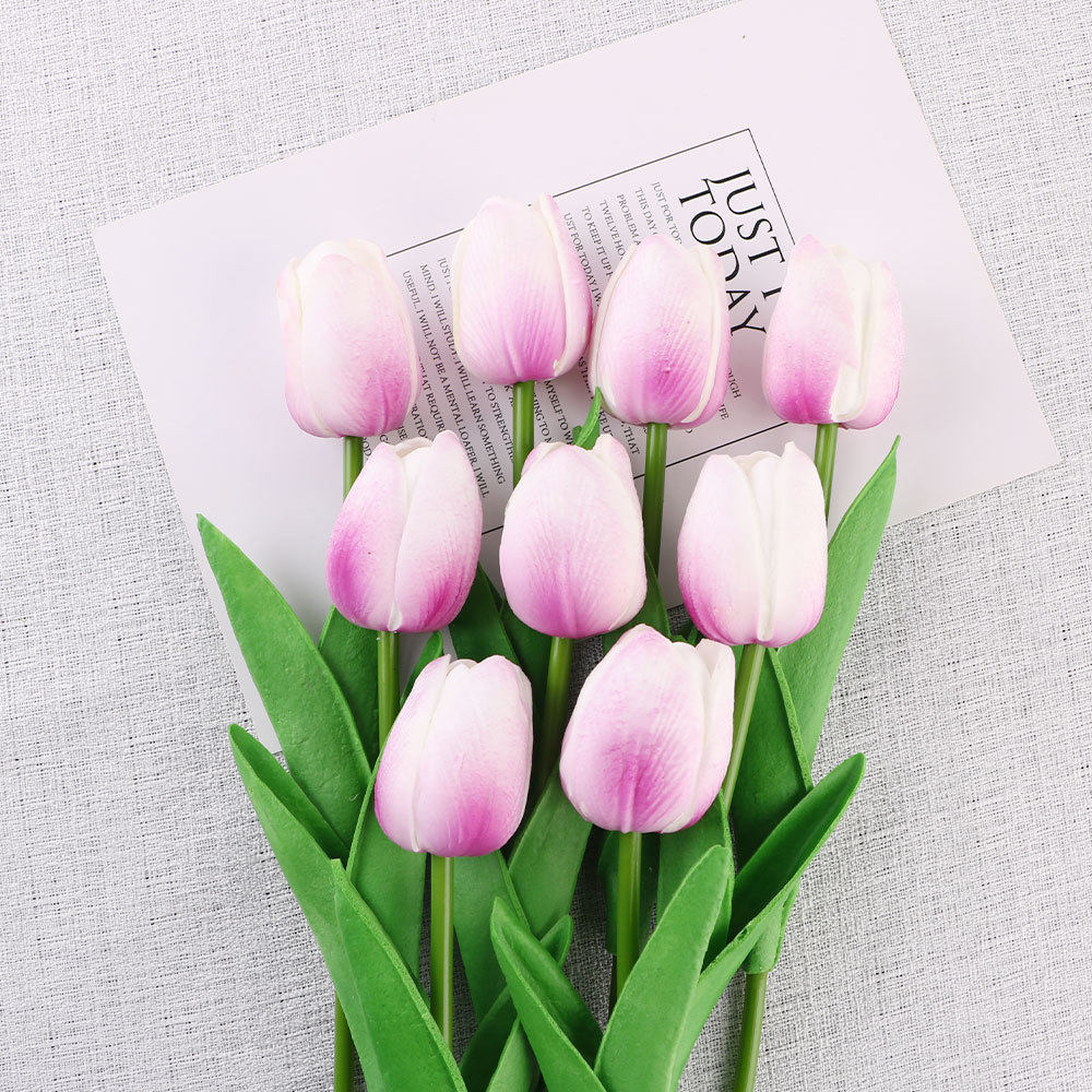 仿真花郁金香客厅餐桌摆件假花婚礼庆典装饰花拍摄道具花假花批发