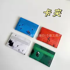 Cross-Border European and American Ski Graffiti Card Holder Card Holder Id Bag Credit Card Small Card Slot Business Card Wallet Multi-Card Slot Card Holder