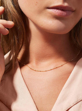 欧美ins潮复古简约个性感镀金钛钢冷淡风多层项链女小众锁骨颈链