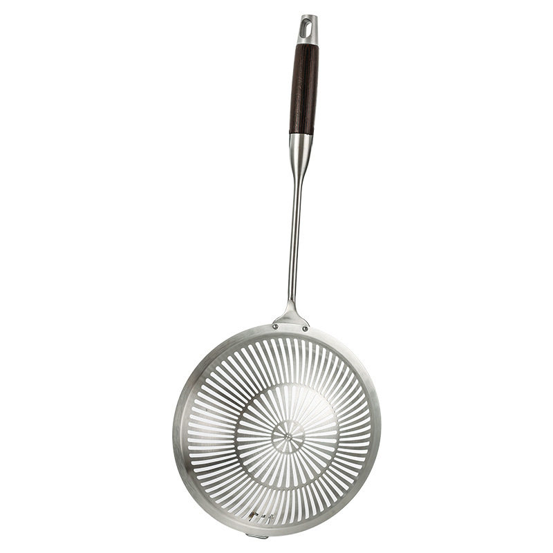 Stainless Steel Skimmer with Hook for Home Use, Hot Pot Skimmer, Anti-Scalding Large Mesh Skimmer, Kitchen Tool, Wire Skimmer, Frying Mesh Skimmer with Wooden Handle