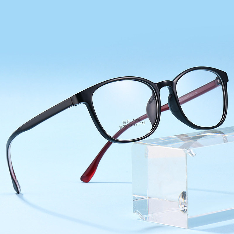 Ultra-Light Glasses Retro Large Frame Tr90 Glasses Frame for Men Can Be Equipped with Myopia Glasses Anti-Blue Light Danyang Glasses Discoloration