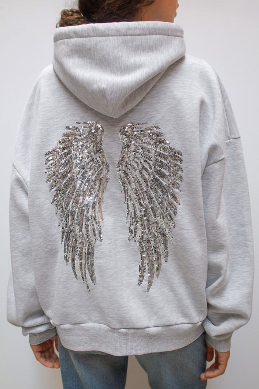 Womens Casual Set Solid Color Wing Design Sequin Embroidery Fashionable for Fall Winter Wholesale Available