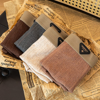 Yarn High-End Men's Underwear Pure Cotton Mid-Waist Pure Color Boxer Briefs U-Shaped Front Crotch Men's Boxer Shorts Hot Style