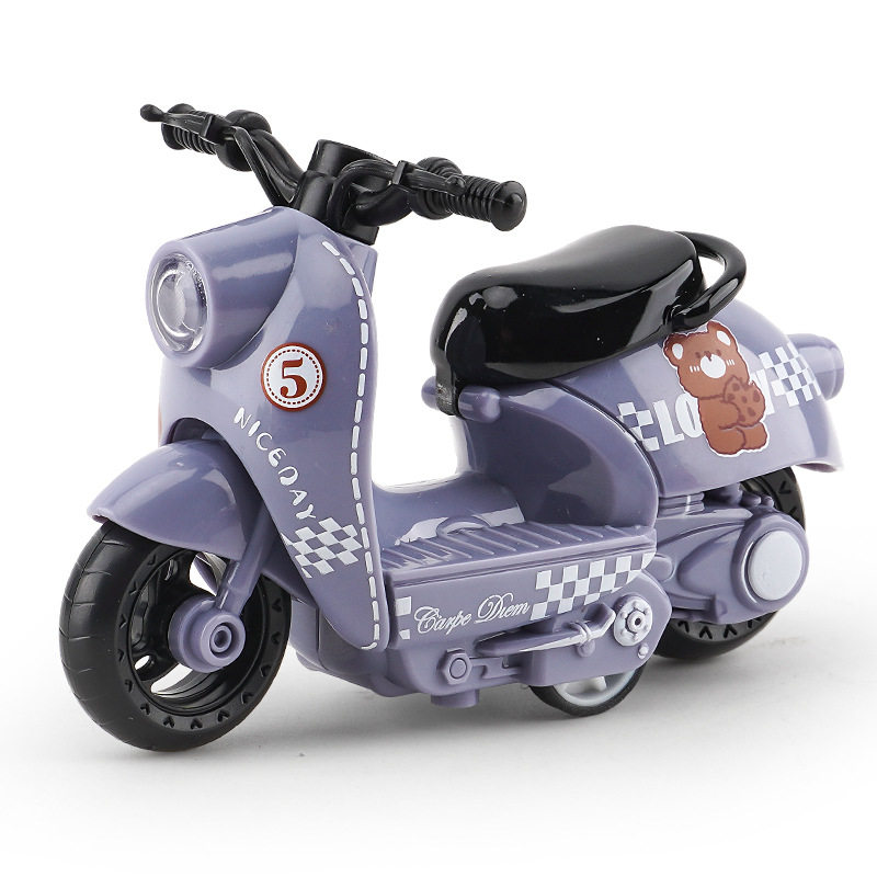 跨境代发儿童玩具男孩宝宝仿真合金摩托车摆件钥匙扣模型玩具车子