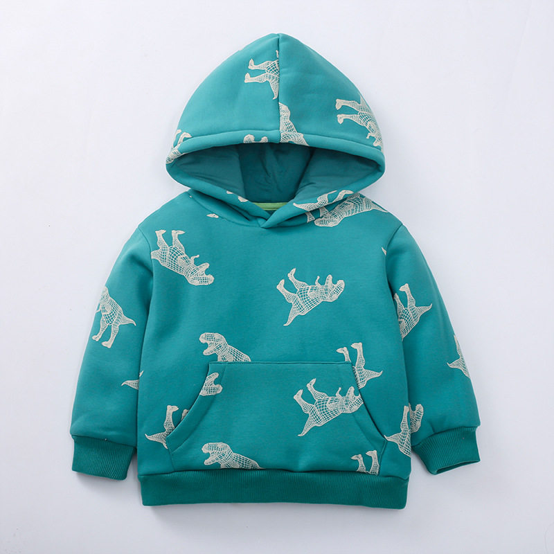 Kinder-Fleecefutter-Hoodie Großhandel, Winter-Integrierte Fleece-Oberteil, Warmer Cartoon-Fleece-Kinder-Hoodie