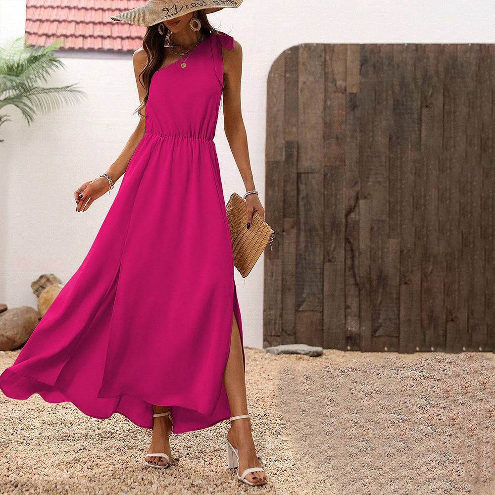 Off Shoulder Vacation Dress Slim Fit Elastic Waist Sexy Style Ideal for Summer Parties Wholesale Available