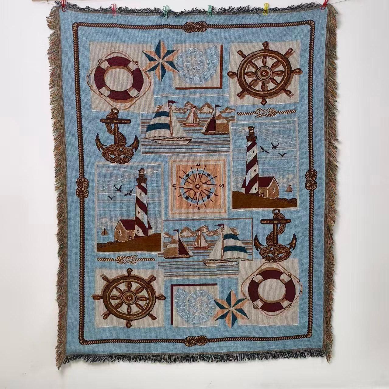 Customized Cross-Border Hot-Selling Line Blanket/Room Tapestry Wall Blanket Camping Blanket Optional Size with Interchangeable Label