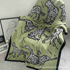 Vintage Spring and Autumn Air Conditioning Blanket Middle Ancient Green Zebra Knitted Casual Sofa Decorative Blanket Nordic Style New Arrival Free Shipping