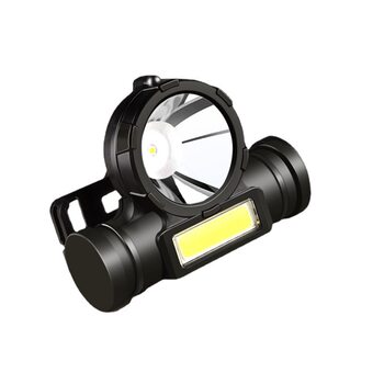 Cross-border new XPE + COB dual light source strong light headlight USB rechargeable fishing lamp outdoor head-mounted mini headlight