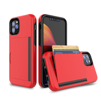 Color-Blocking Card-Insert Three-In-One Phone Case Suitable for iPhone 12, Full Coverage, Three-Proof iPhone 14 Pro Protective Case