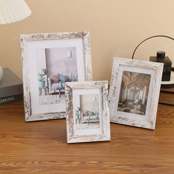 Customized Retro Photo Frame Framed Wall Hanging Picture Frame Wooden Photo Frame Square American Retro Photo Frame