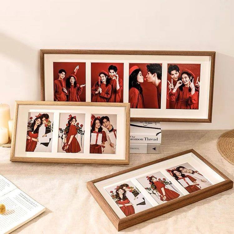 Photo Frame Display Stand Two, Three, or Four-Piece Combination Photo Frame for Printing Photos DIY Hanging Couple Family Portrait Commemorative Foreign Trade Wholesale