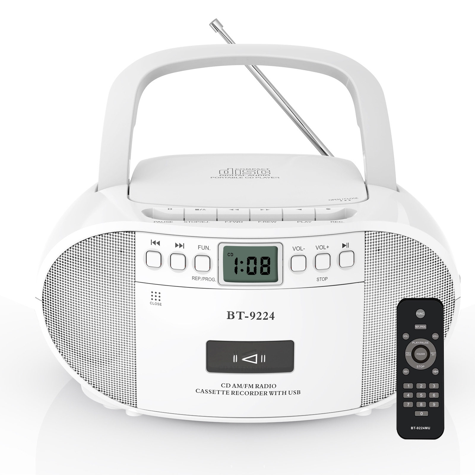 Cross-Border Portable Multi-Function Cd Player Stereo Bluetooth Audio Tape Player Fm Radio USB