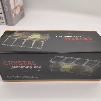 Seasoning box household kitchen salt seasoning jar storage box seasoning transparent cooking box factory