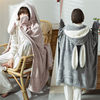 Amazon Shawl Blanket Wearable Cloak Blanket with Hooded Cute Rabbit Ear Bed Blanket Winter Adult Warm Blanket